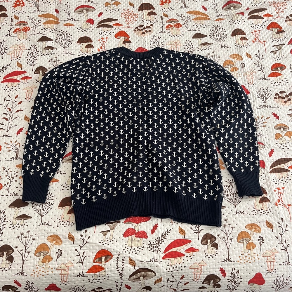 Kiel James Patrick (KJP) Navy Anchor Pattern Sweater Unisex size Small. - Picture 3 of 5